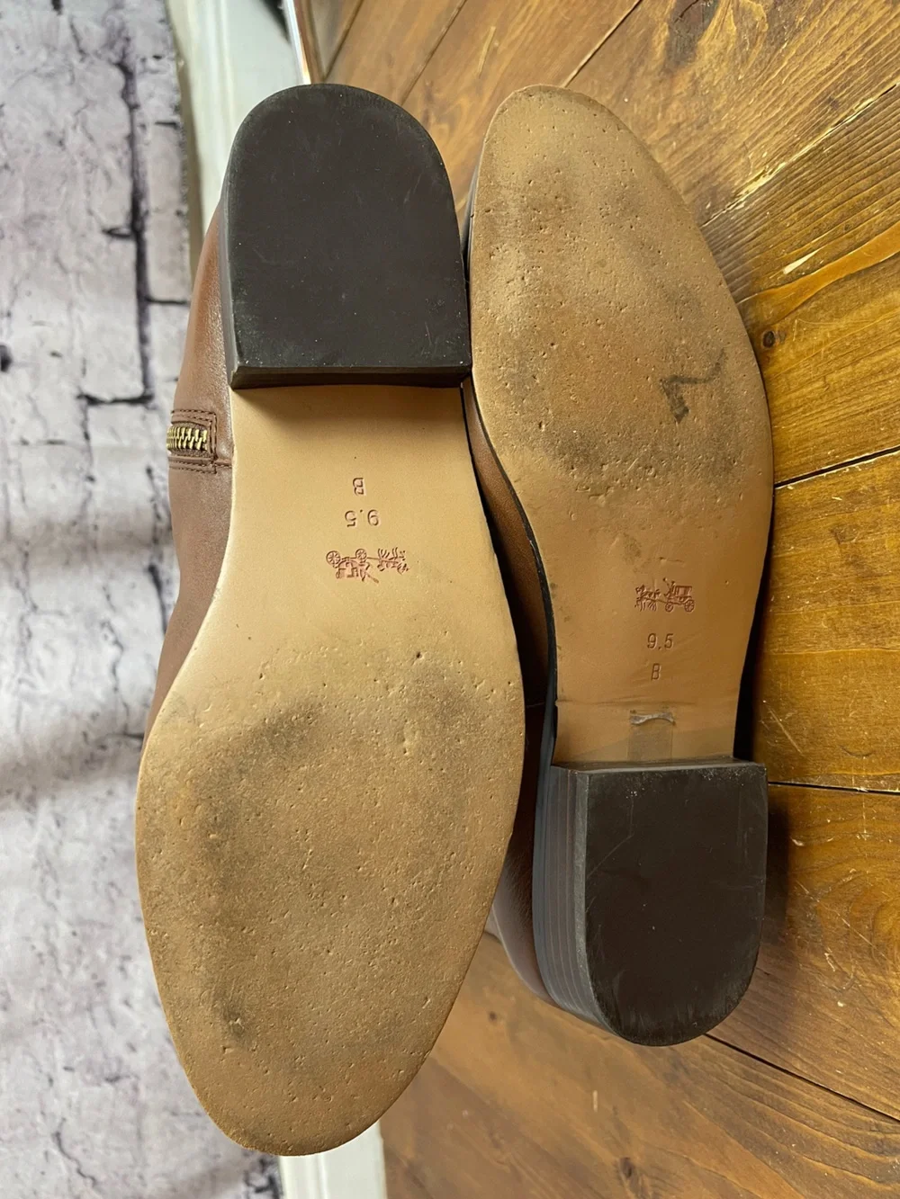 Coach linette tan leather riding boots Womens size 9.5B